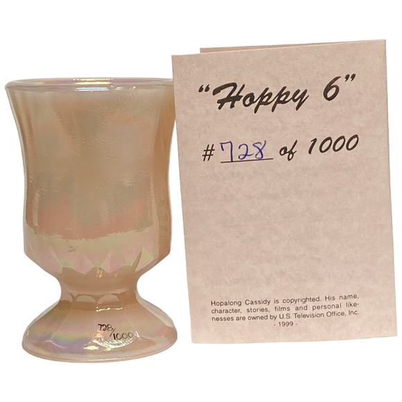 Boyd Glass Hopalong Cassidy 1999 Rosie Pink Carnival COA #719 Toothpick Holder - Picture 3 of 14